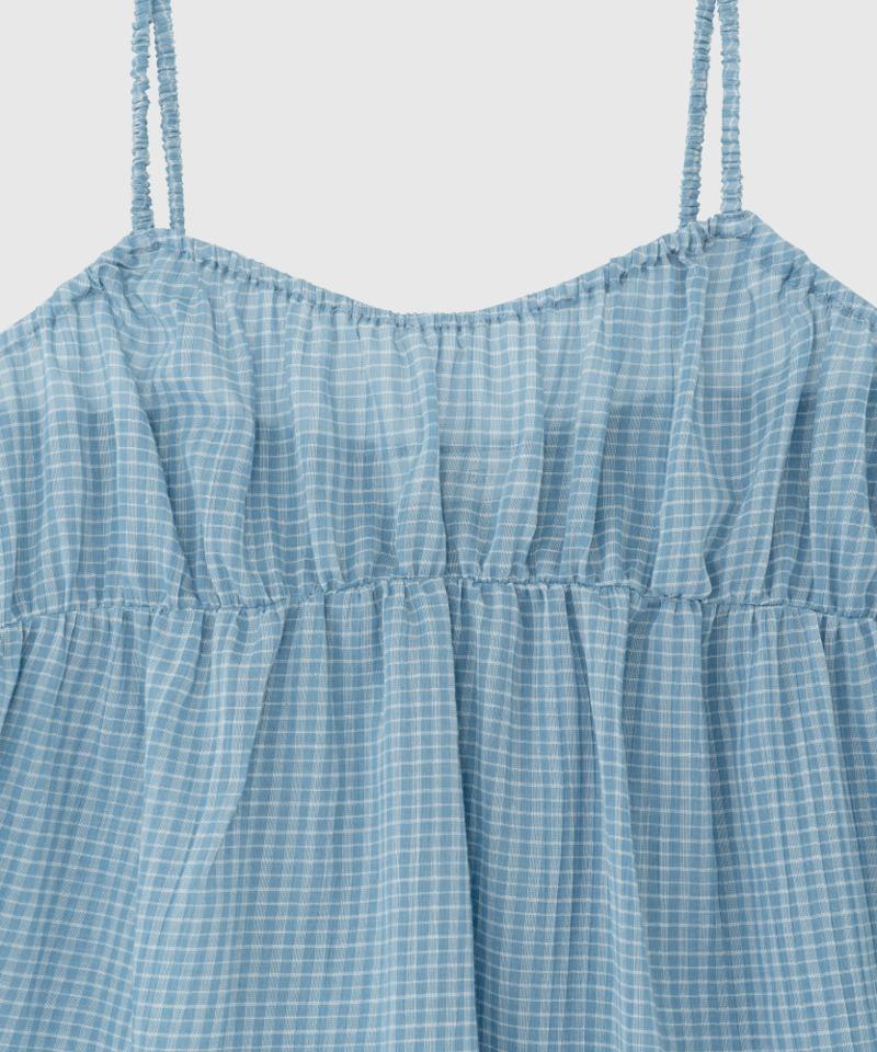 BLUE SHEER CHECK TOP