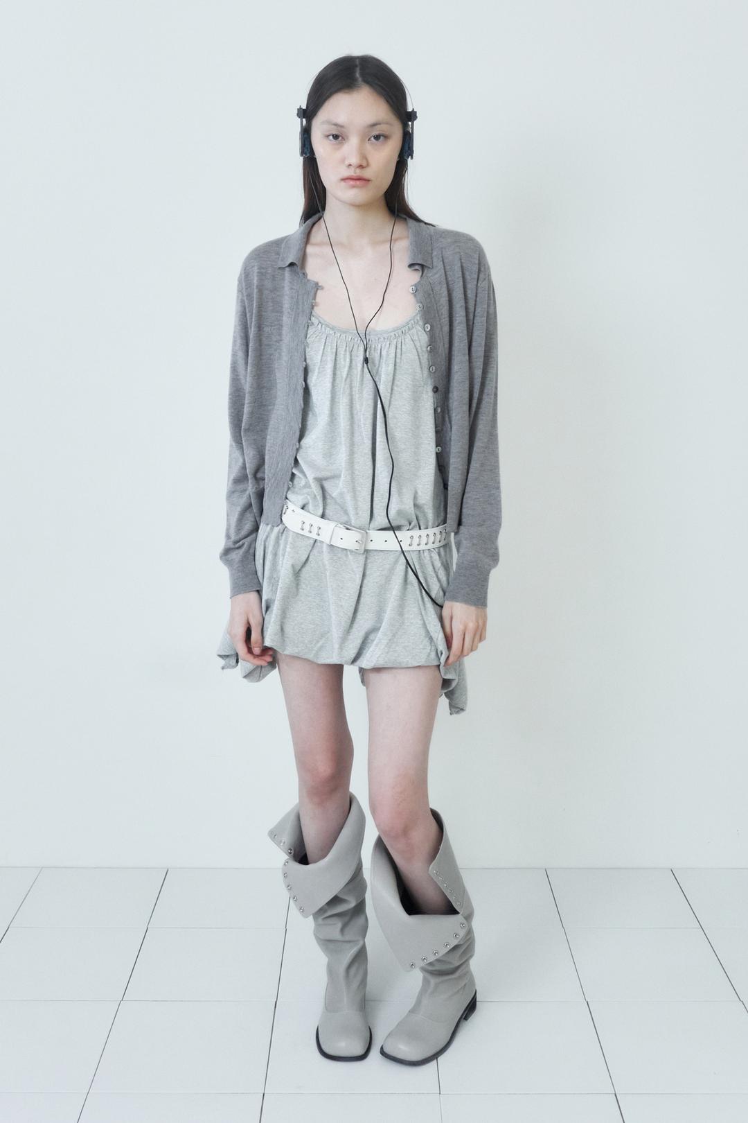 [EXCLUSIVE] BALLOON SLEEVELESS DRESS / GRAY