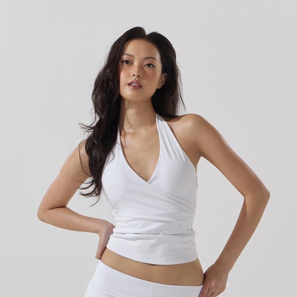 OPEN HALTERNECK BRA TOP - SNOW