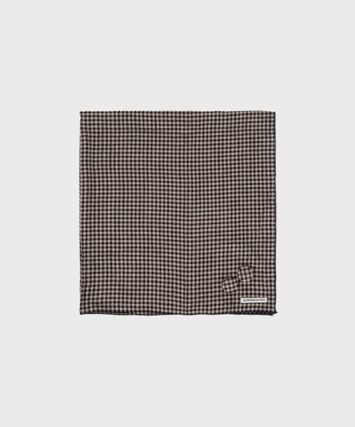 GINGHAM CHECK SCARF_BEIGE