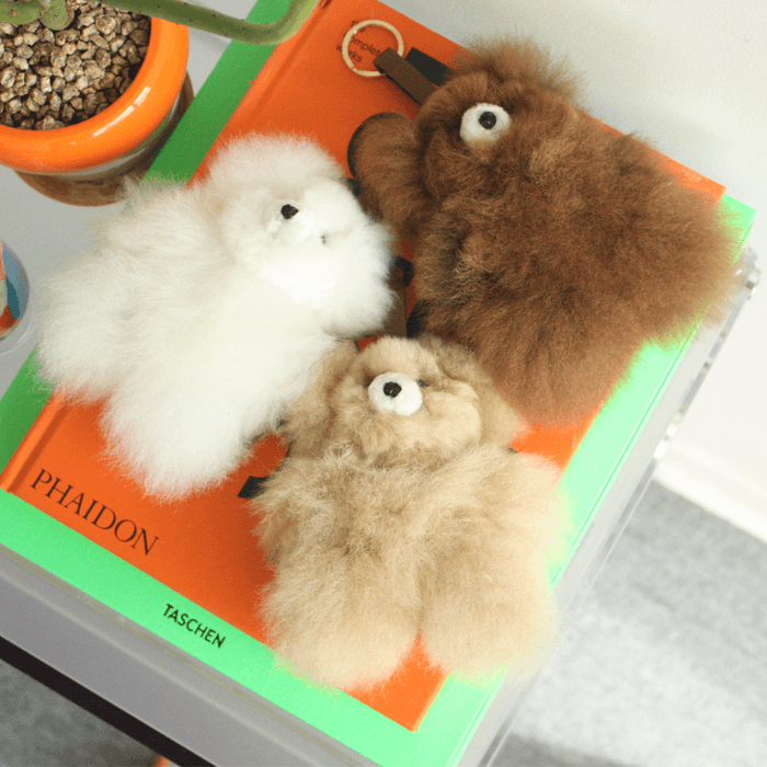 Alpaca teddy bear keyring
