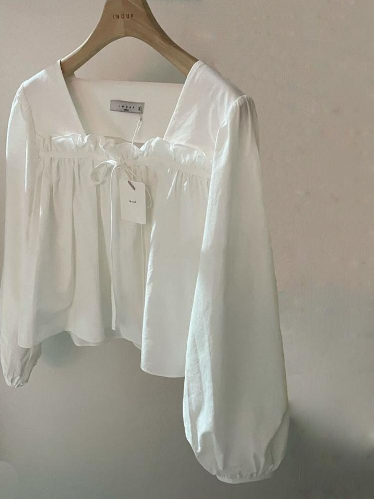 Ortte;9 오르떼나인 리본즈 블라우스 bl (3 Color)