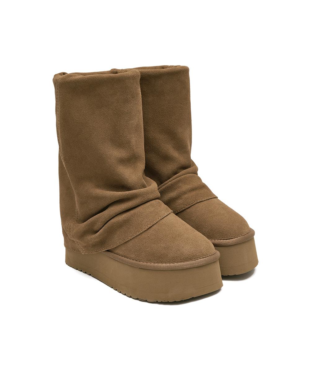 [NEW 10%] MAXI FOLDED BOOTS MIDDLE(10inch) - CHESTNUT
