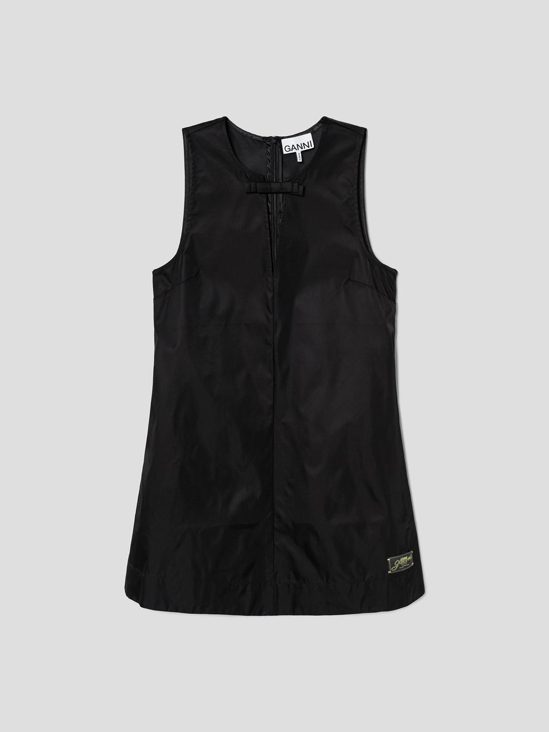 Duchesse Nylon Mini Dress - Black