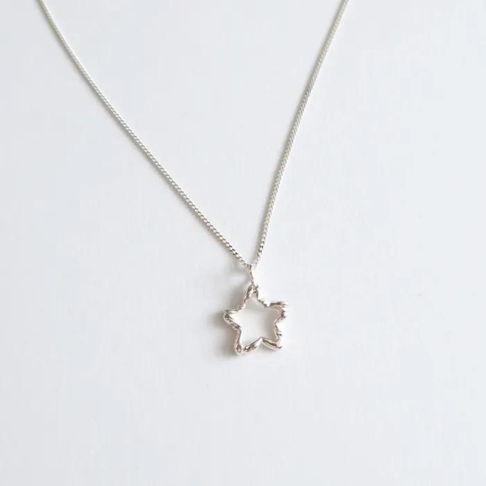 silver 925 Pebble Starfish Necklace