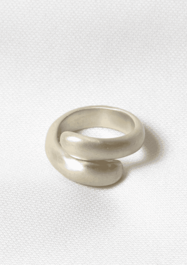 S RING (MATT-SILVER)