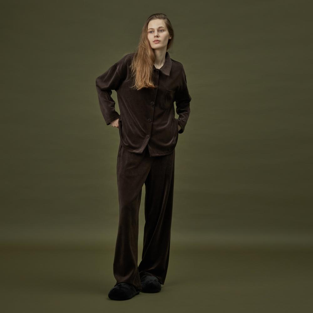 VELOUR PAJAMA SET_double brown (women)