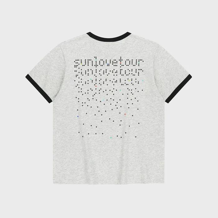 Dots Ringer Tee Heather Grey