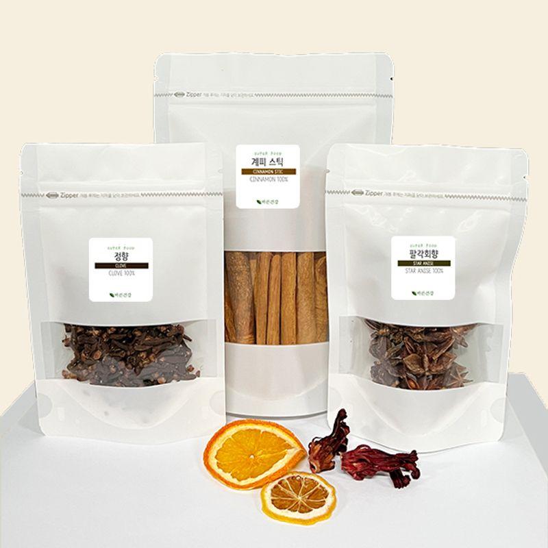 뱅쇼키트 [건조과일칩 서비스] 정향20g+ 팔각향30g+ 계피스틱100g VIN CHAUD 뱅쇼만들기 뱅쇼재료