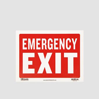 BAZIC Emergency exit sign_9"x12"
