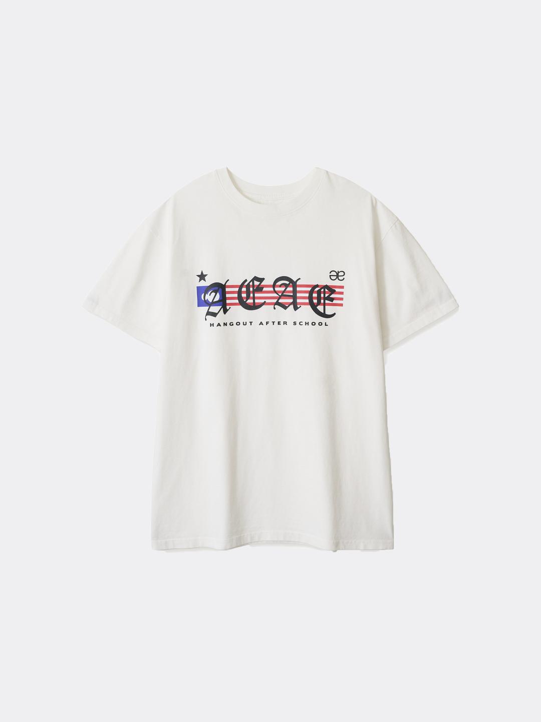 aeae AMERICA T-SHIRT-WHITE