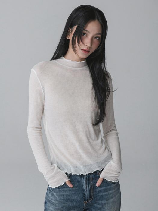 [NEW 컬러출시][1+1] SEE-THROUGH SHIRRING TSHIRT_6COLOR