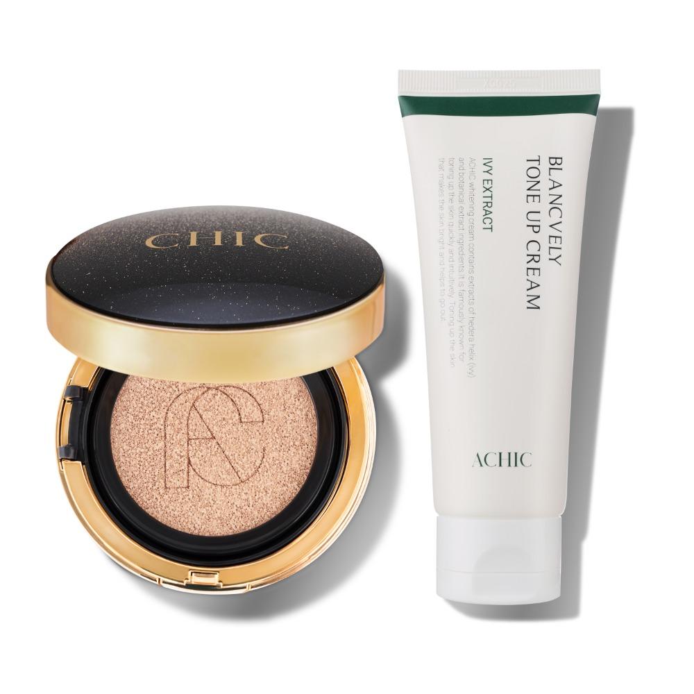 어시크 서양송악 메이크업세트 [블랙라벨 쿠션+톤업크림]