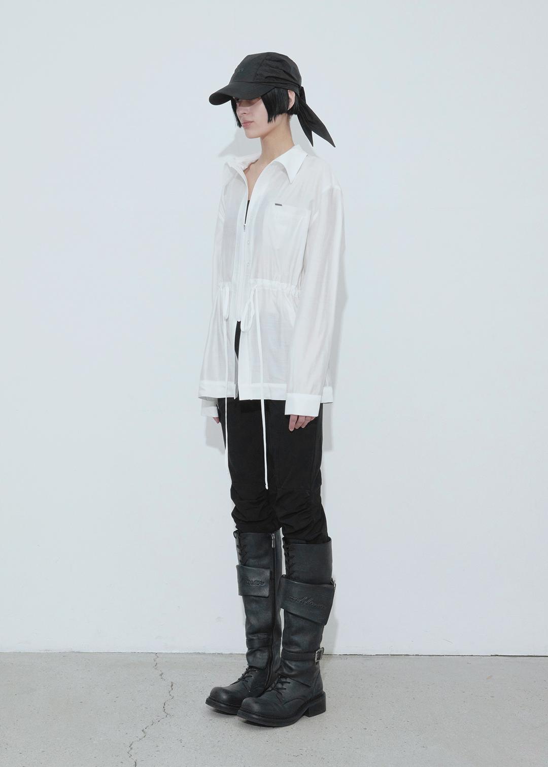 2WAY ZIP-UP SHIRT, IVORY