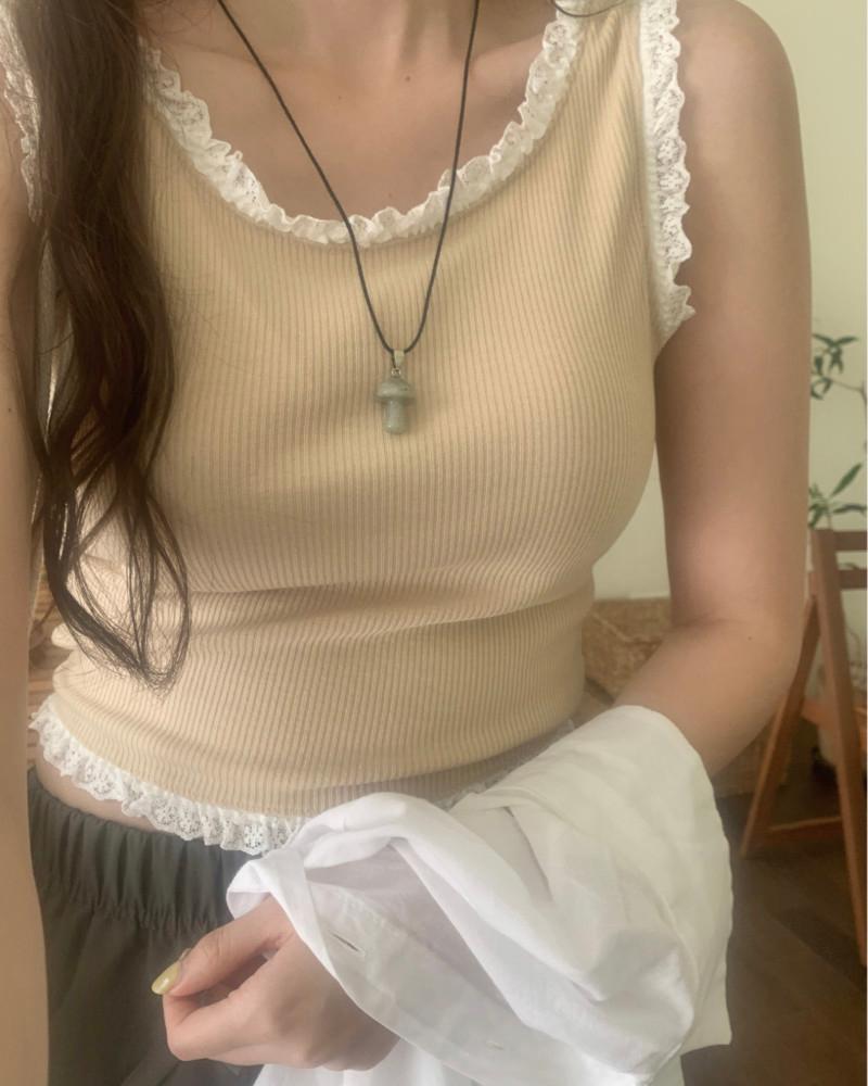 머쉬룸 레브라도 원석 목걸이 2color/롱 목걸이