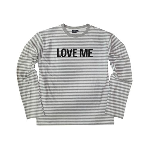 LOVE ME Stripe Long T-shirts GREY