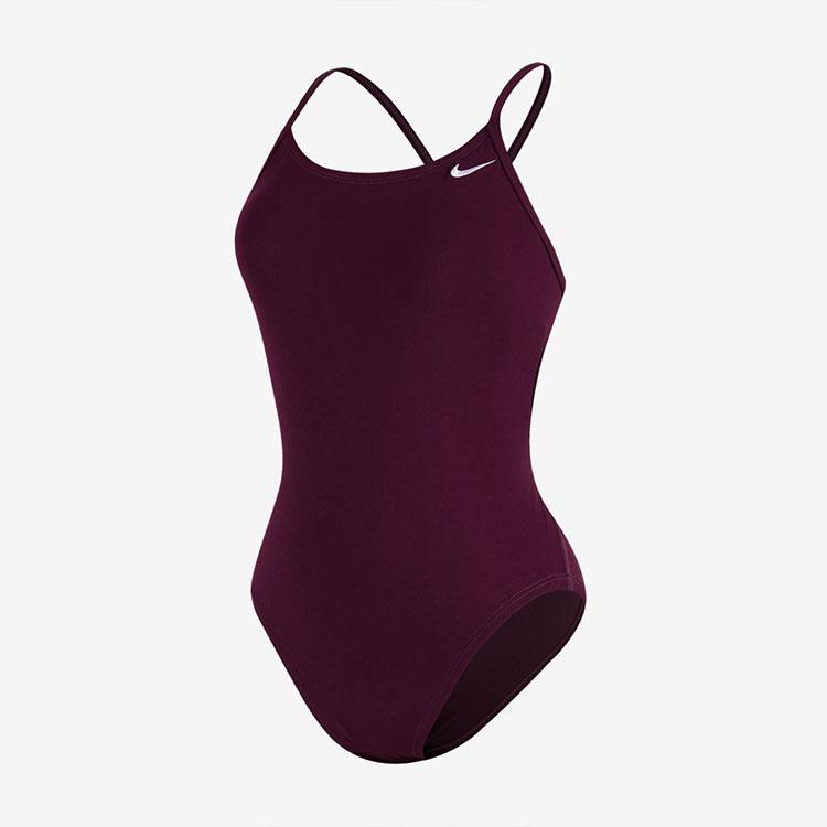 나이키 스윔 앤서 솔리드 레이스업 타이백 탄탄이 상그리아 [NESSA000-668 자수 로고 여자 실내수영복]