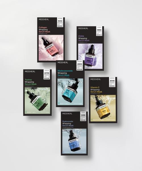 랩핑 세럼 마스크 10매 6종 택 1 (티트리/마데카소사이드/히알루론산/피디알엔/콜라겐/비타민)