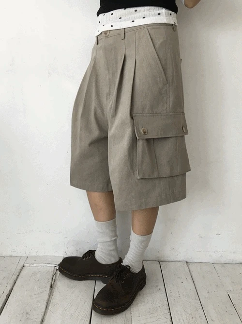 카치온 레터링 버뮤다 팬츠 (3color)