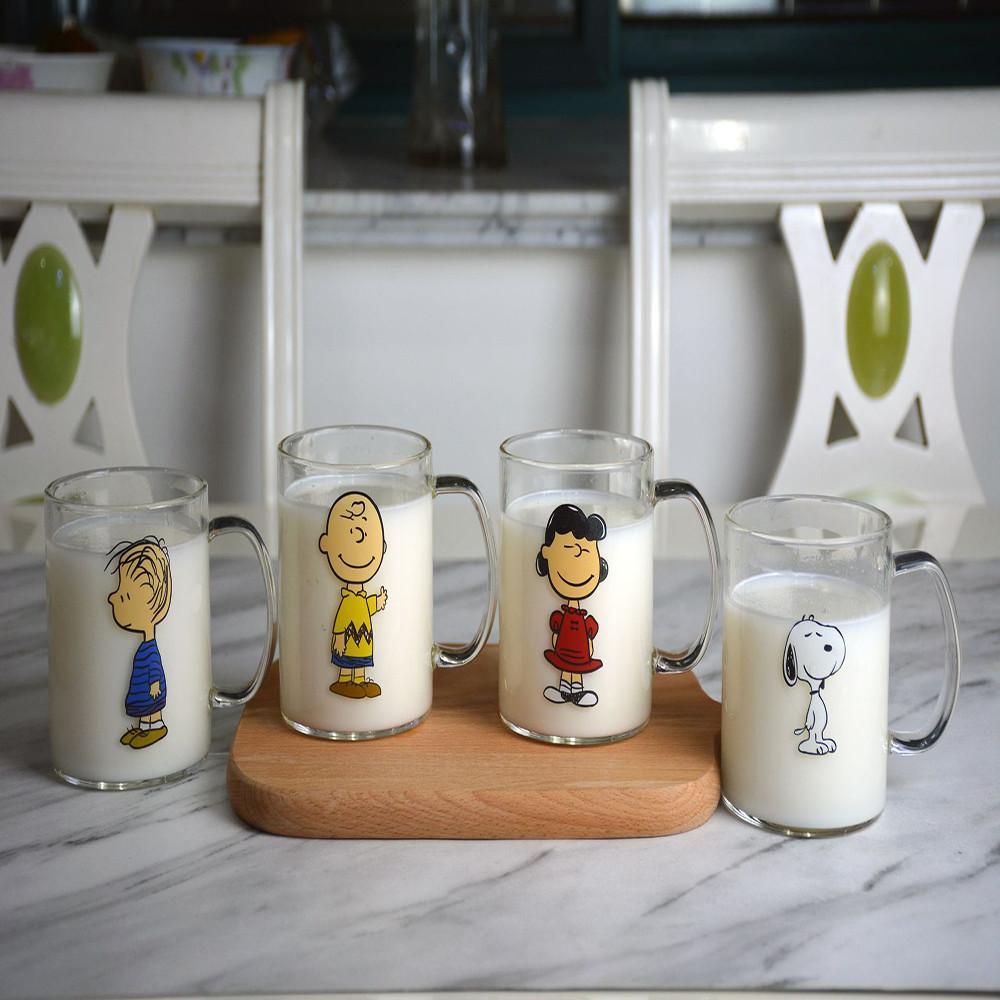 스누피 찰리브라운 내열유리 컵 글라스