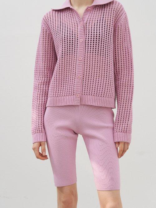 KNIT BIKER PANTS - PINK