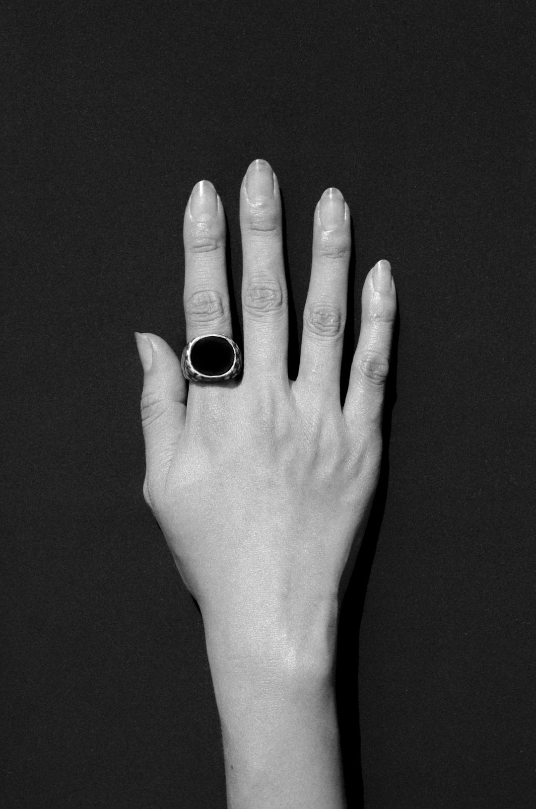 LARGE GEMSTONE DOTS RING_Silver