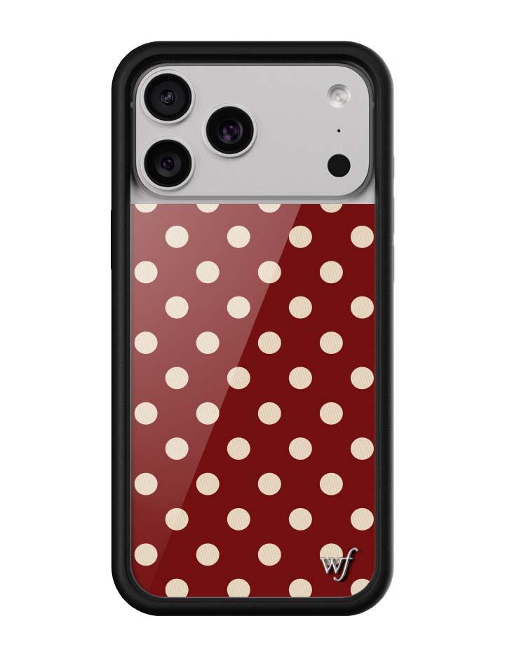 Wildflower Polka Dot iPhone case | Burgundy and Cream