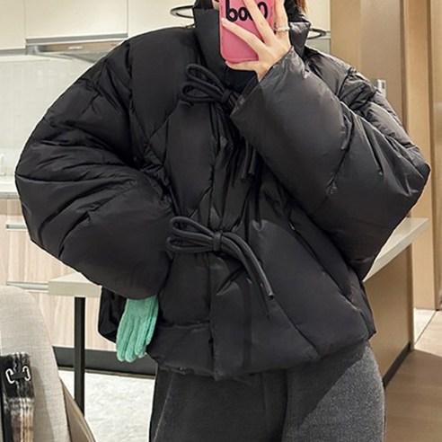 메이첼 여성용 라네즈 하이넥 리본 아방핏 라이트 숏 패딩 06821 - 점퍼 | 쿠팡