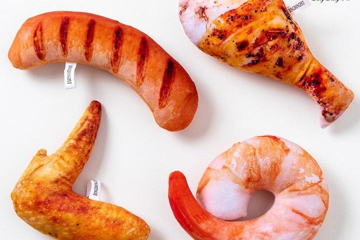 반려동물 강아지 실물장난감 튀김세트