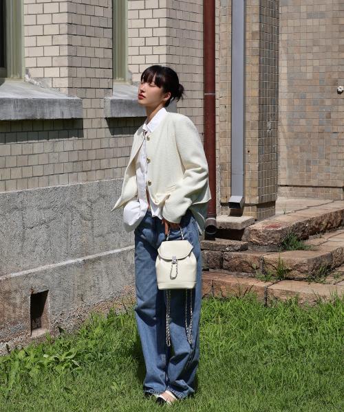 라운드넥 트위드 자켓_MIWJKFT1PG