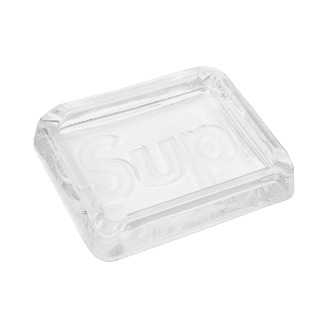 Supreme Debossed Glass Ashtray Clear - 20SS