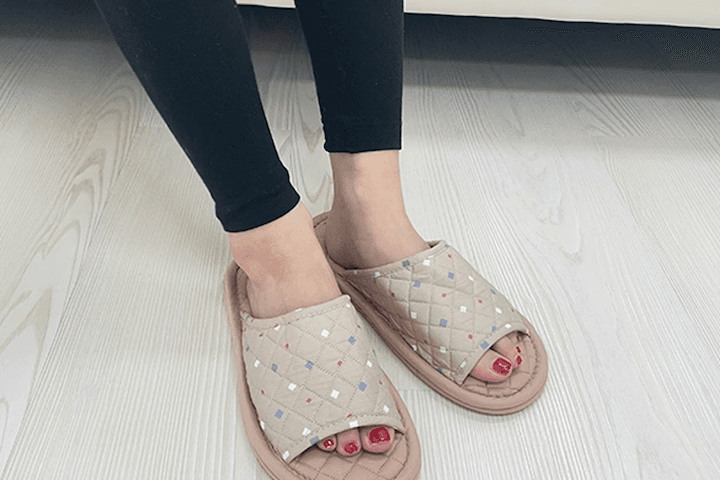 퀄트 순면 천 실내화 룸슈즈 어린이집 덧신 슬리퍼 2colors