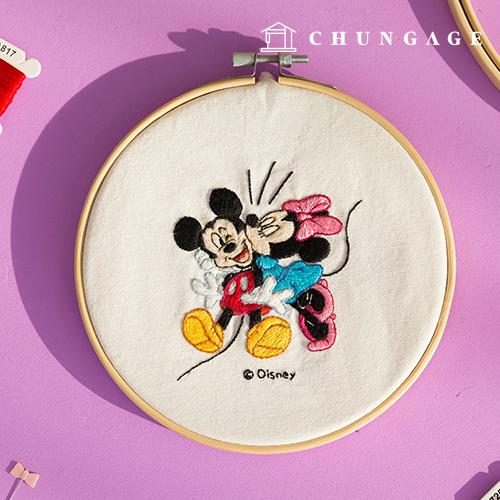 디즈니 프랑스자수 패키지 DIY키트 자수세트 EMAF011 미키 커플