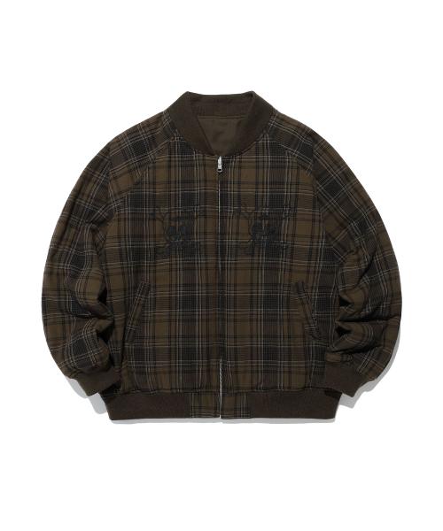 DRESSY CHECKERED SOUVENIR JACKET_BROWN(NG2EFUB931A)
