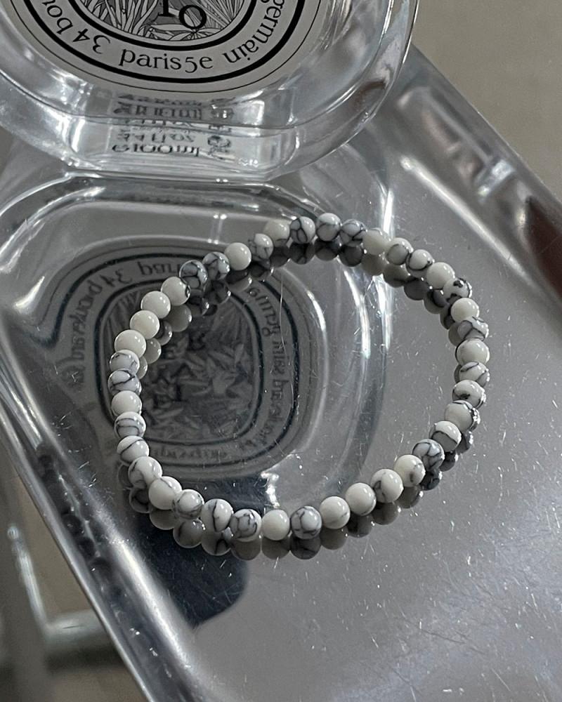 [only어뮤즈링] 화이트 마블링 터키석 남자 여자 팔찌