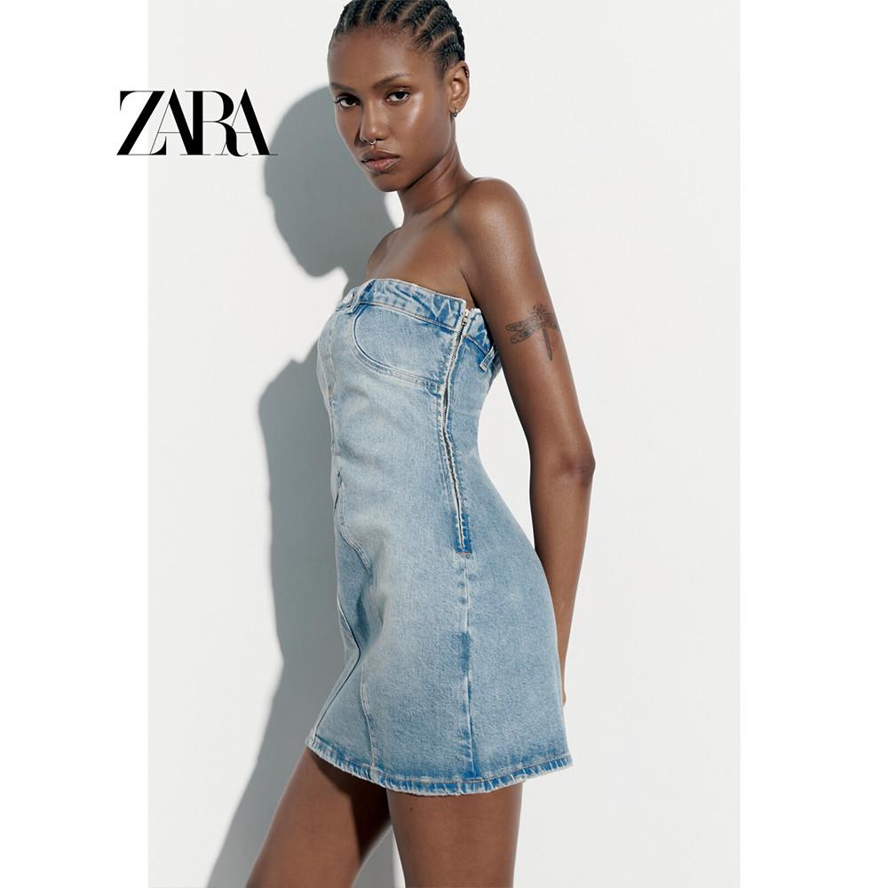 자라 데님 원피스 TRF 튜브탑 여름 청원피스 ZARA