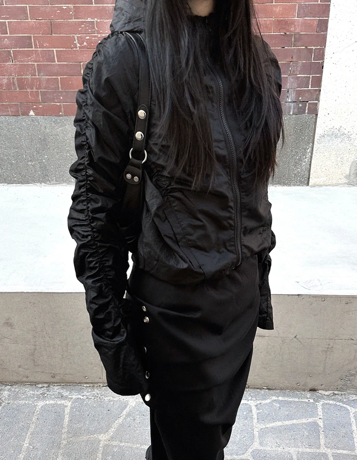 Shirring crop jacket