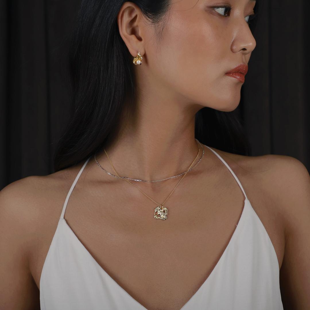 Textured Square Necklace