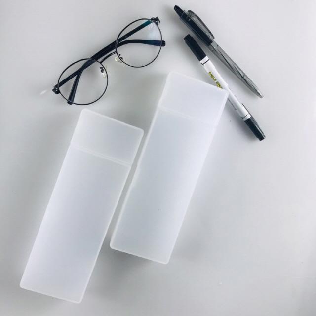 1+1투명필통 반투명 플라스틱 대학생 펜슬케이스