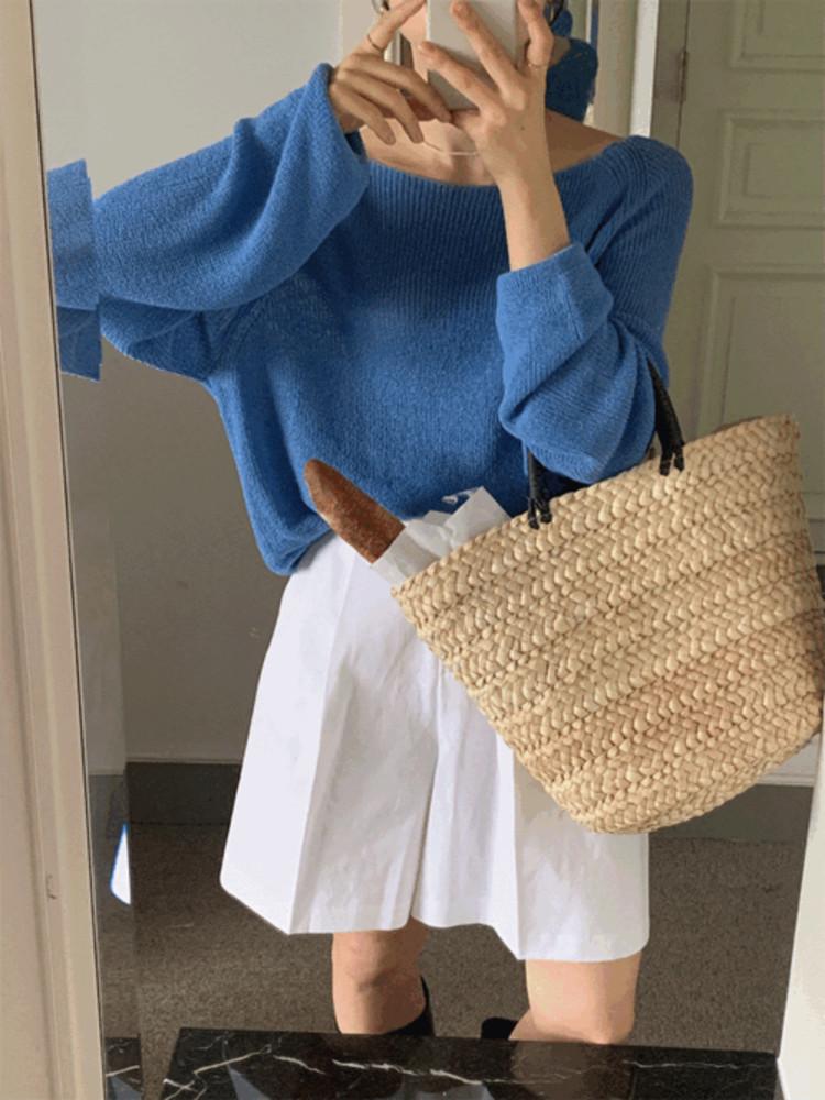 모리 루즈핏 린넨 긴팔 니트(3color)