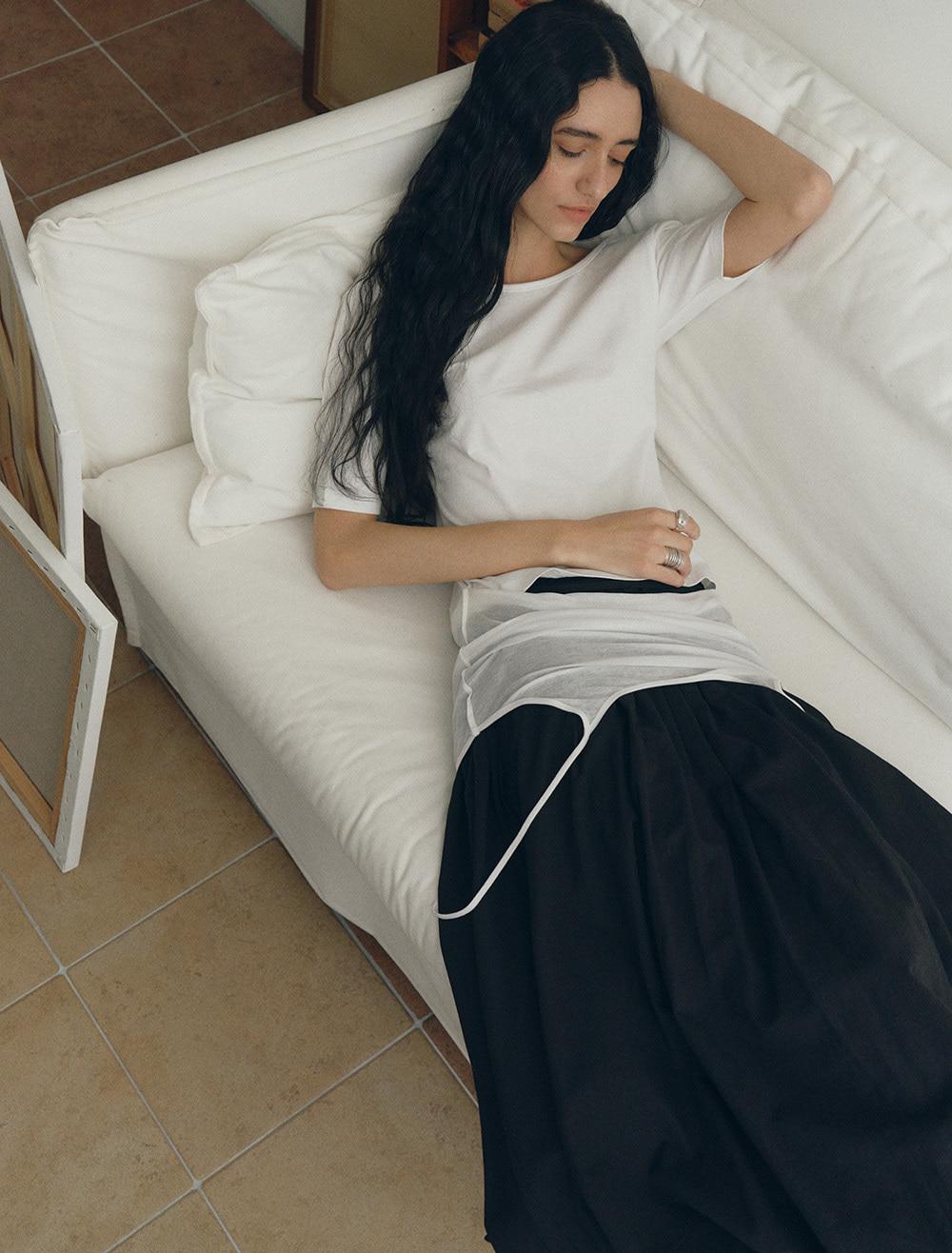 TWO WAY LAYERED T-SHIRT [WHITE]