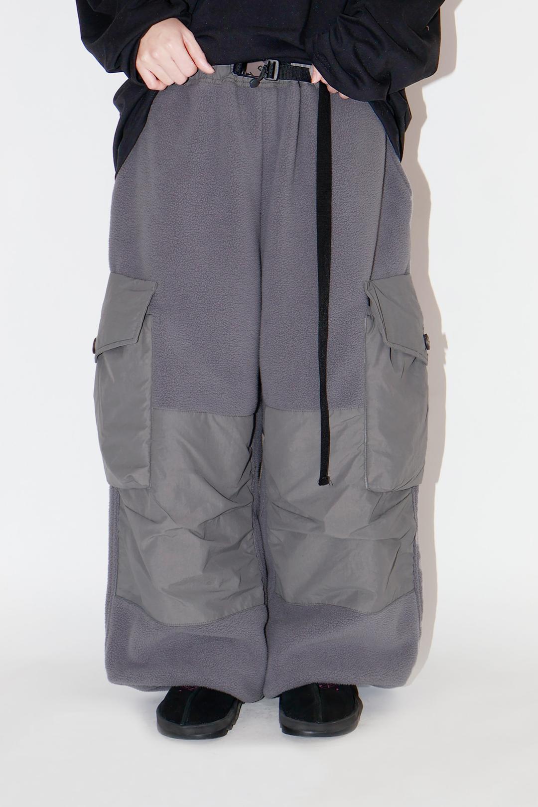 헤비 플리스 배색 카고 조거 팬츠