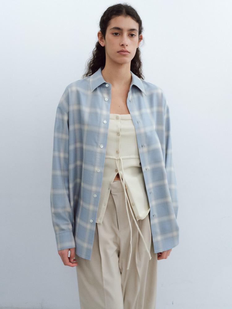 [4차 재입고] soft check shirts - japan fabric (sky/ivory)