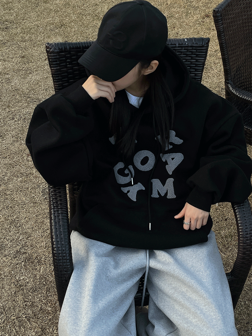 [unisex] 노어 자수 후드티