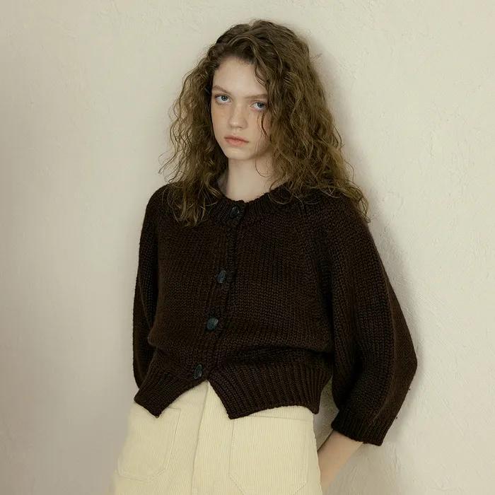 165 cloud knit cardigan (brown)