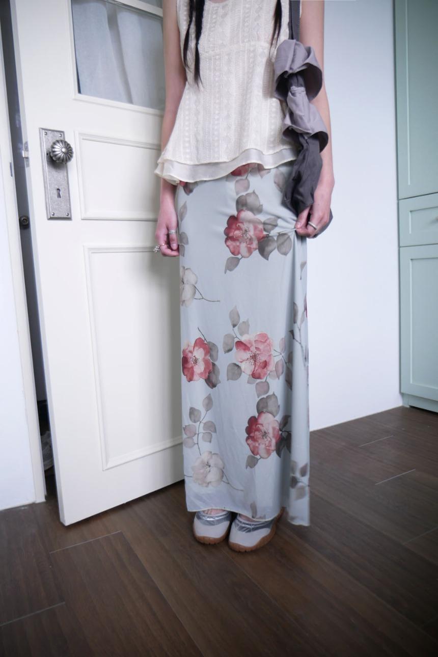 pastel garden slip skirt