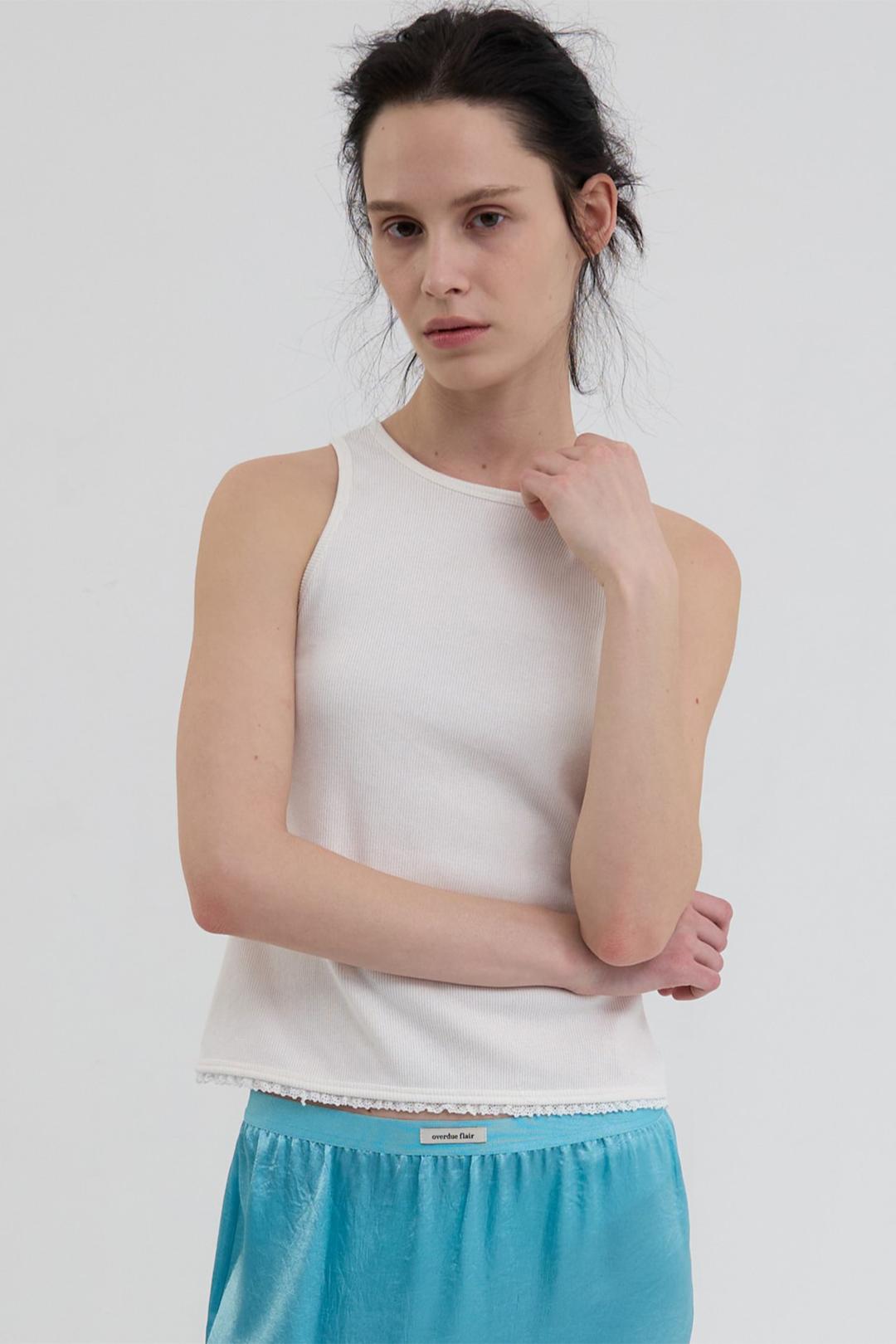 NEW HALTER NECK LACE SLEEVELESS_WHITE