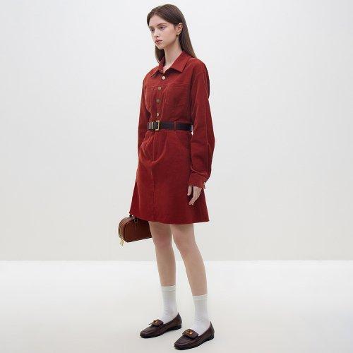 WD_Corduroy shirt dress_2color