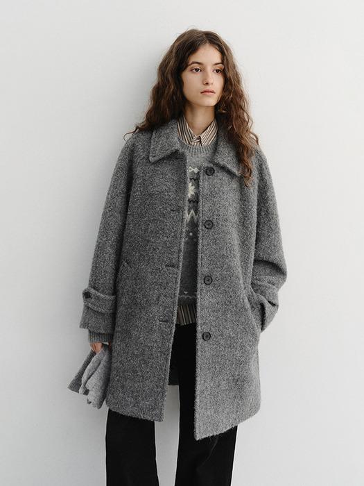 ALPACA HALF MAC COAT MELANGE GREY_UDCO5D234G2