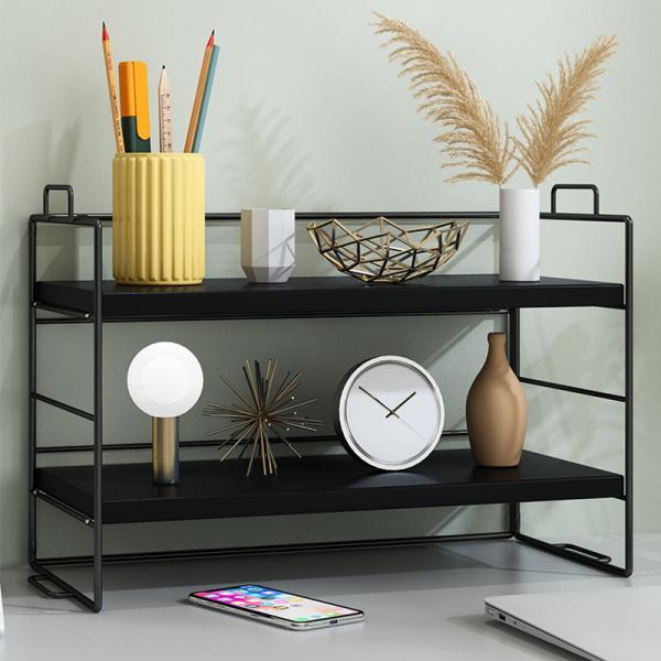 다용도 책상정리 미니 우드선반 2단